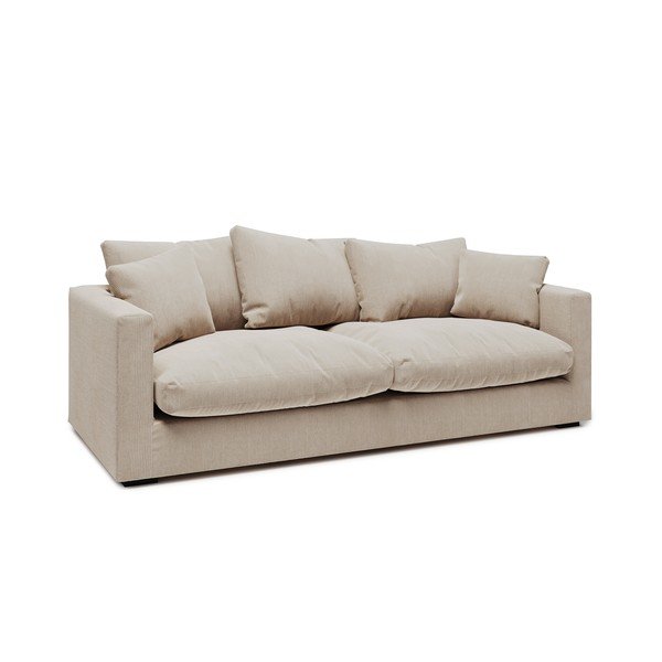 Krémszínű kordbársony kanapé 220 cm Comfy – Scandic-image-1