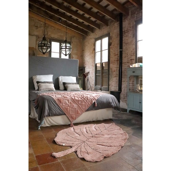 Rózsaszín mosható kézi szövésű pamut gyerek szőnyeg 120x180 cm Monstera Vintage Nude – Lorena Canals-image-1