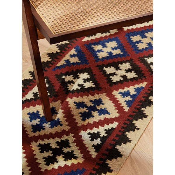 Piros kétoldalas kézi szövésű gyapjú futószőnyeg 60x190 cm Kamal Rami – Nouristan-image-3