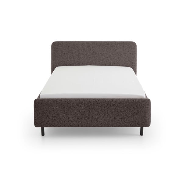 Antracitszürke kárpitozott franciaágy ágyrács nélkül 140x200 cm Primo – Meise Möbel-image-3