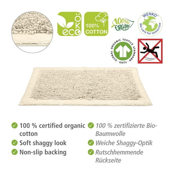 Krémszínű textil fürdőszobai kilépő 60x90 cm Sidyma – Wenko-image-3