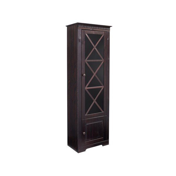 Sötétbarna borovi fenyő tálalószekrény 180x35 cm Lisa – Støraa-image-1