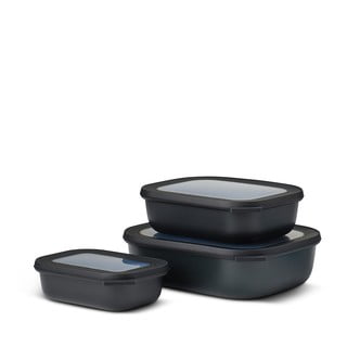 Cirqula 3 db-os fekete élelmiszertartó doboz szett - Rosti Mepal