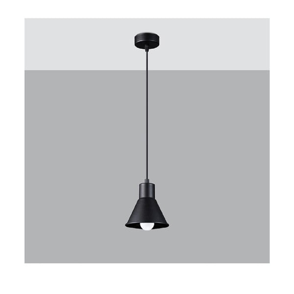 Fekete függőlámpa fém búrával 14x14 cm Martina - Sollux-image-1