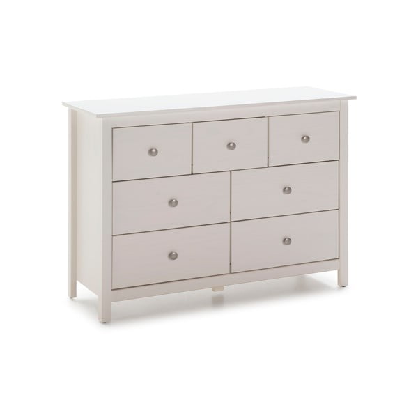 Fehér borovi fenyő alacsony komód 110x80 cm Berna – Marckeric-image-2