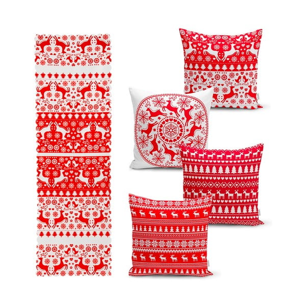 Christmas 4 db karácsonyi párnahuzat és asztali futó szett - Minimalist Cushion Covers