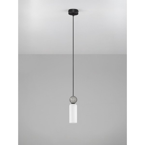 Matt fekete kő függőlámpa üveg búrával ø 6 cm Filomena – Nova Luce-image-3