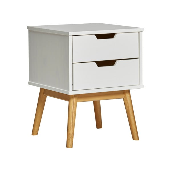 Baku fehér éjjeliszekrény tömör borovi fenyőből - Marckeric-image-3