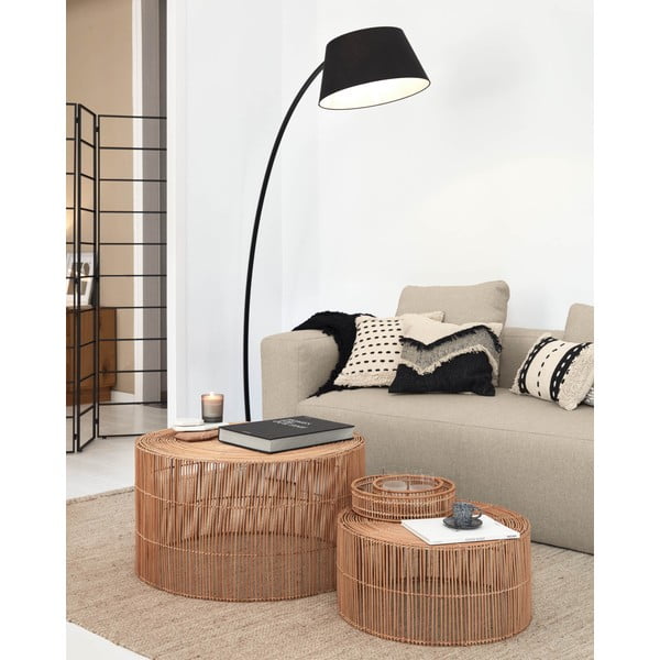 Natúr színű rattan kerek dohányzóasztal szett 2 db-os ø 66 cm Elmima – Kave Home-image-2