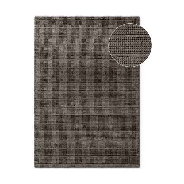 Sötétszürke-sötétbarna kézi szövésű gyapjú szőnyeg 120x170 cm Camden Parker – Ted Baker