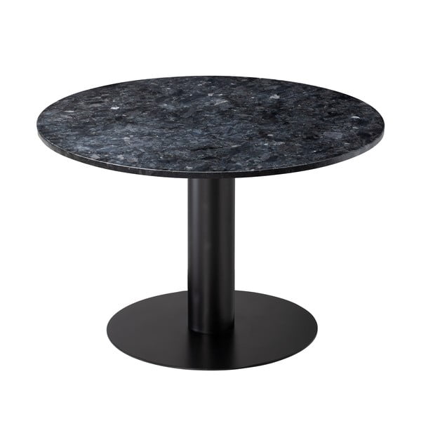 Pepo fekete gránit étkezőasztal fekete talppal, ⌀ 105 cm - RGE