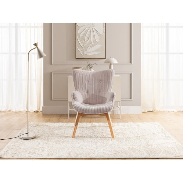 Világos rózsaszín kordbársony fotel Niko – Ropez-image-1