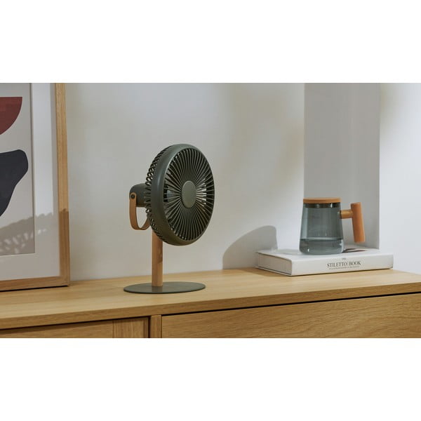 Zöld asztali lámpa ventilátorral, távirányítóval (magasság 26 cm) Beyond – Gingko-image-2