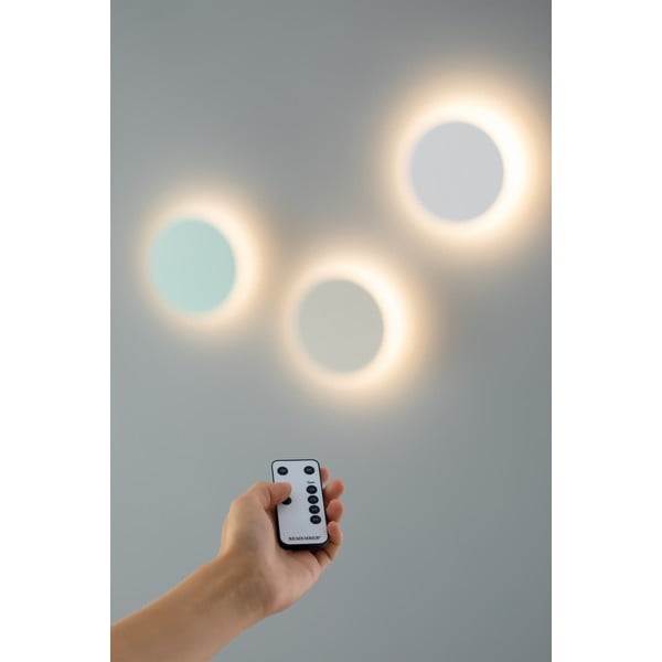 Világossárga USB-s LED fali lámpa időzítő funkcióval-távirányítóval ø 19 cm Dot – Remember-image-4