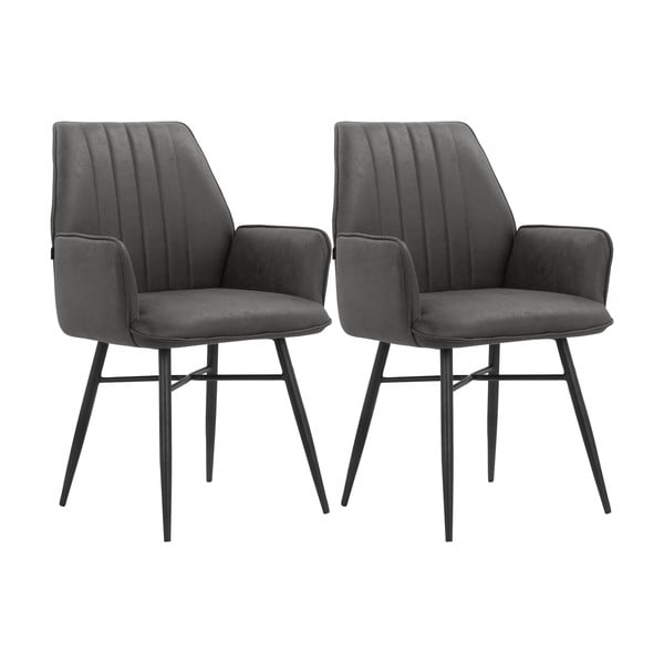 Antracitszürke étkezőszék szett 2 db-os Anzo – Støraa-image-4