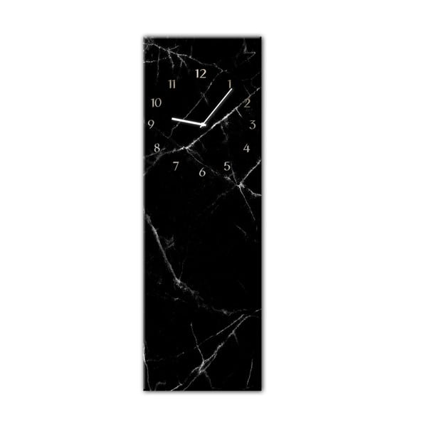 Glassclock Black Marble falióra, 20 x 60 cm - Styler