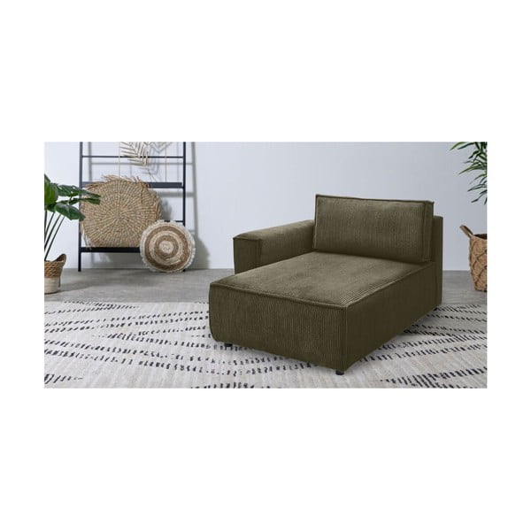 Világoszöld kordbársony kanapé modul (bal oldali) Nihad modular – Bobochic Paris-image-1