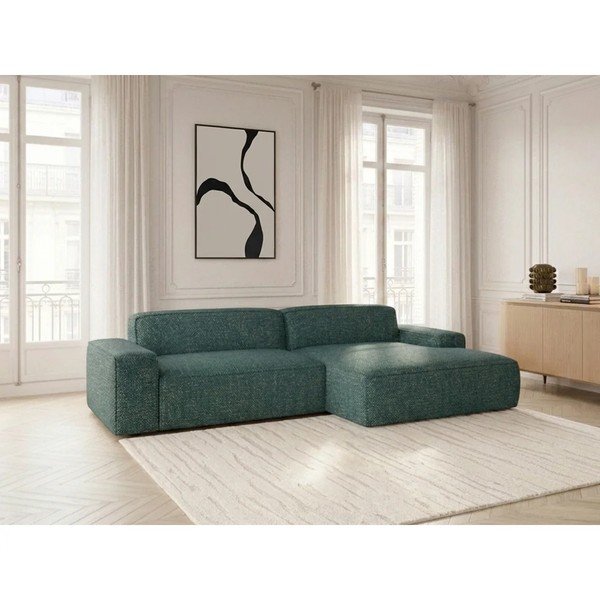 Zöld kinyitható-elektromos ülésállítással sarokkanapé (jobb oldali) Abel – Bobochic Paris-image-3