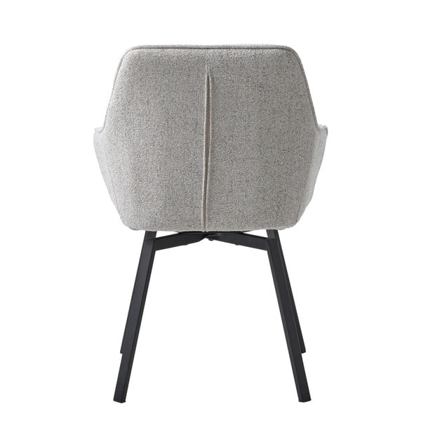 Világosszürke kárpitozott karfás étkezőfotel Alma – Unique Furniture-image-4