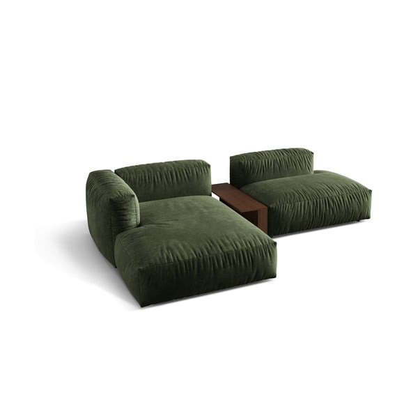 Zöld bársony moduláris sarokkanapé (bal oldali-heverő résszel) Martina – Micadoni -image-2