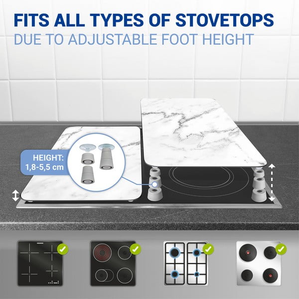 Edzett üveg tűzhely fedőlap szett 2 db-os 30x52 cm Marble – Wenko-image-4