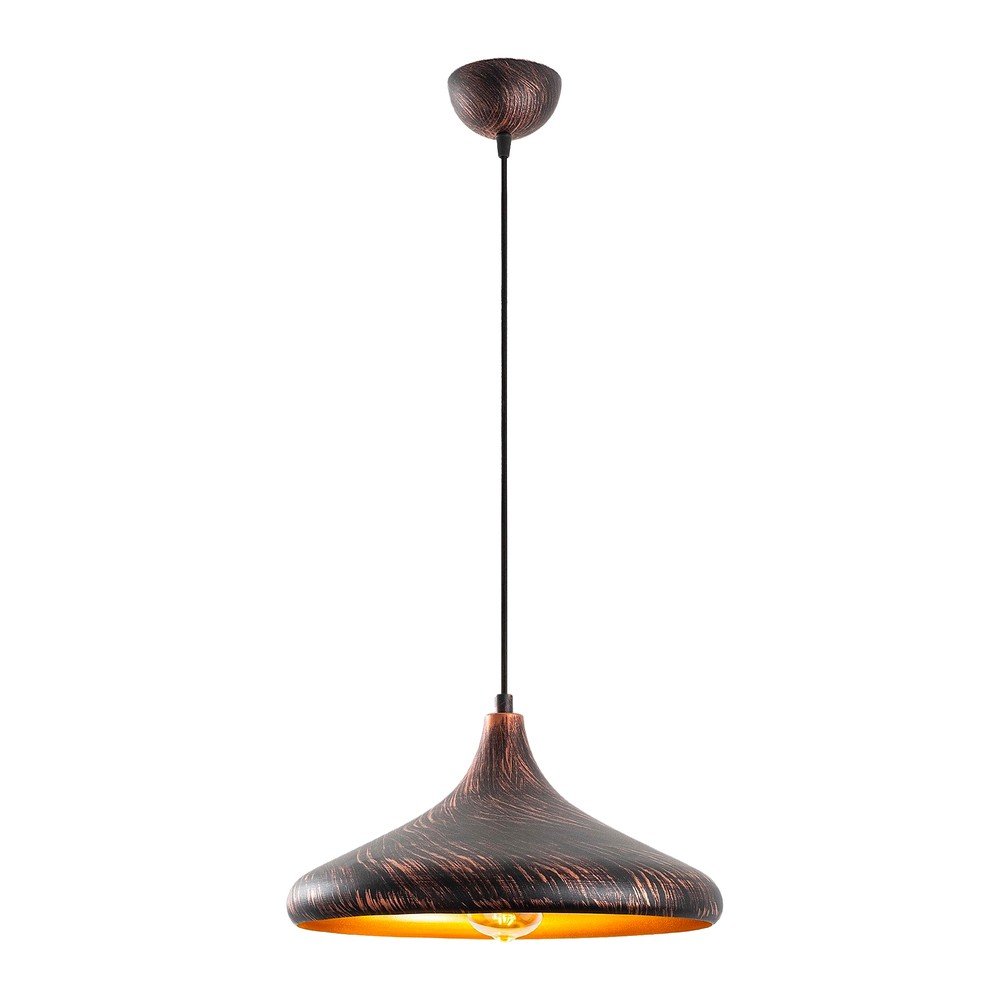 Fekete-rézszínű függőlámpa fém búrával ø 34 cm Barek Opviq lights