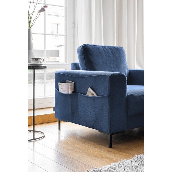 Sötétkék kordbársony fotel Lofty Lilly – Miuform-image-3