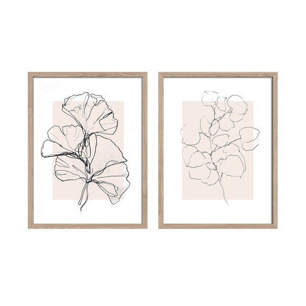 Nyomtatott keretezett kép szett 2 db-os 30x40 cm Floral Set – Styler