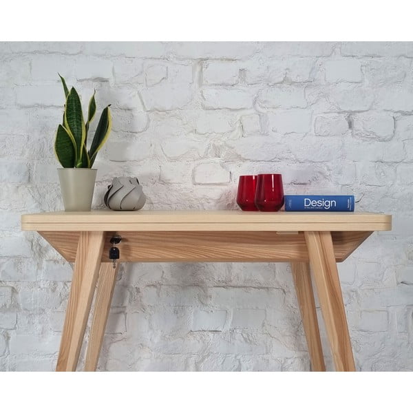 Bővíthető étkezőasztal kőrisfa dekoros asztallappal 65x90 cm Envelope – Ragaba-image-1