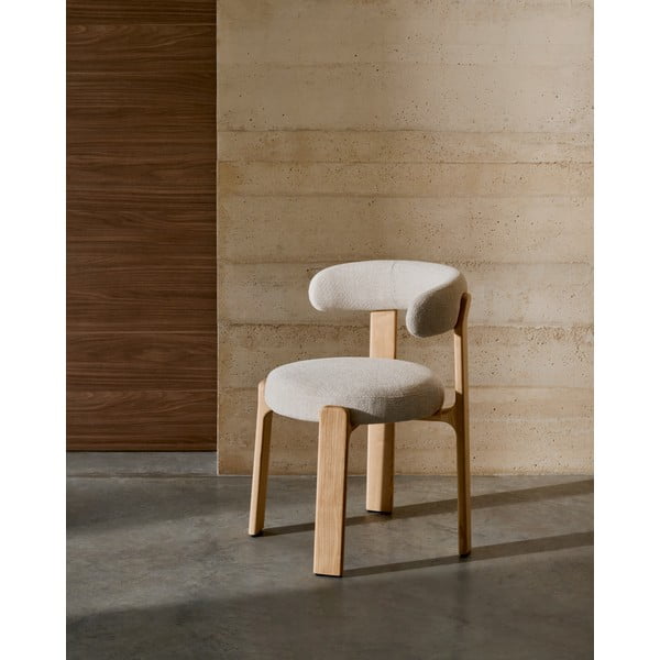 Bézs-natúr színű kőrisfa étkezőszék Granite – Kave Home-image-1