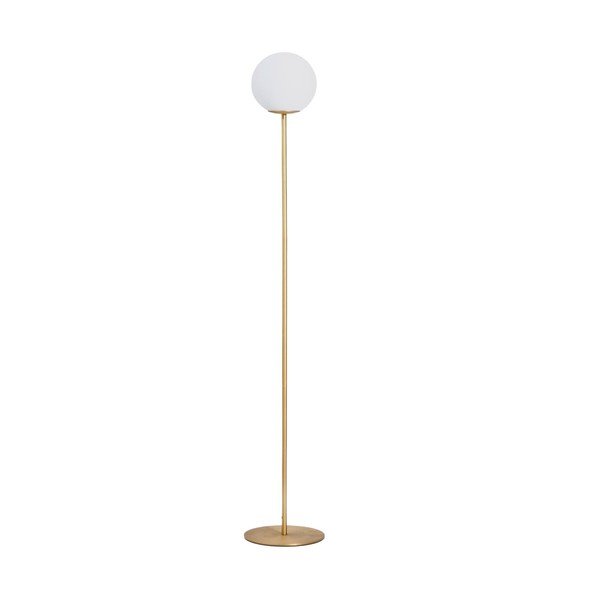 Fehér-aranyszínű állólámpa üveg búrával (magasság 155 cm) Brisia – Kave Home