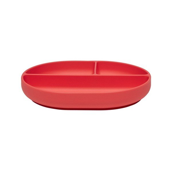 Piros szilikon gyerek tányér 17x21,5 cm Enkei – OYOY Mini