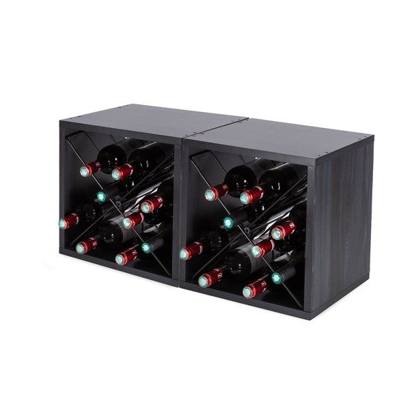 Fekete bortartó polcos állvány, palackok száma 12 – Compactor-image-3