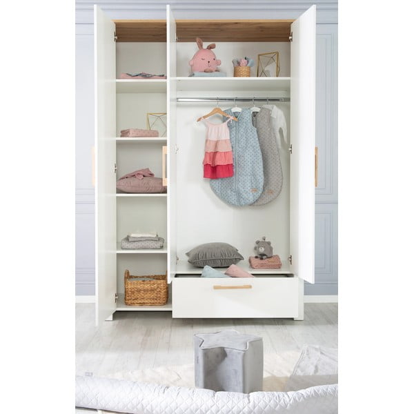 Fehér gyerek ruhásszekrény 139x200 cm Ava – Roba-image-1