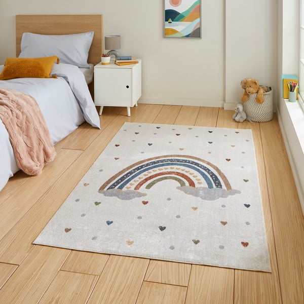 Krémszínű gyerek szőnyeg 120x170 cm Vida Rainbow – Think Rugs-image-1