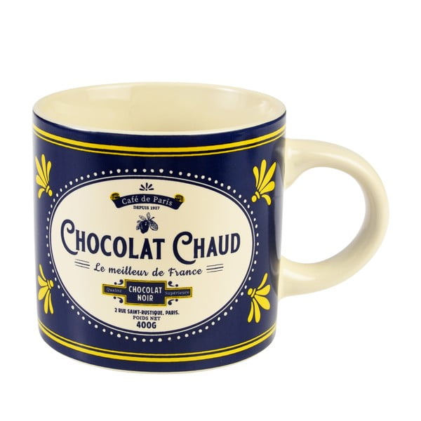 Sötétkék-krémszínű kerámia bögre 350 ml Chocolat Chaud – Rex London-image-2