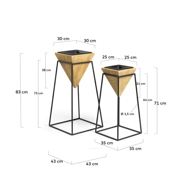 Star 2 db-os virágtartó szett - Kave Home-image-2