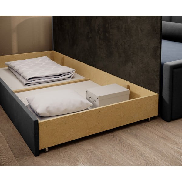 Kék-szürke zsenília kinyitható-tárolóhelyes kanapé 214 cm Fulgeo – ELTAP-image-4