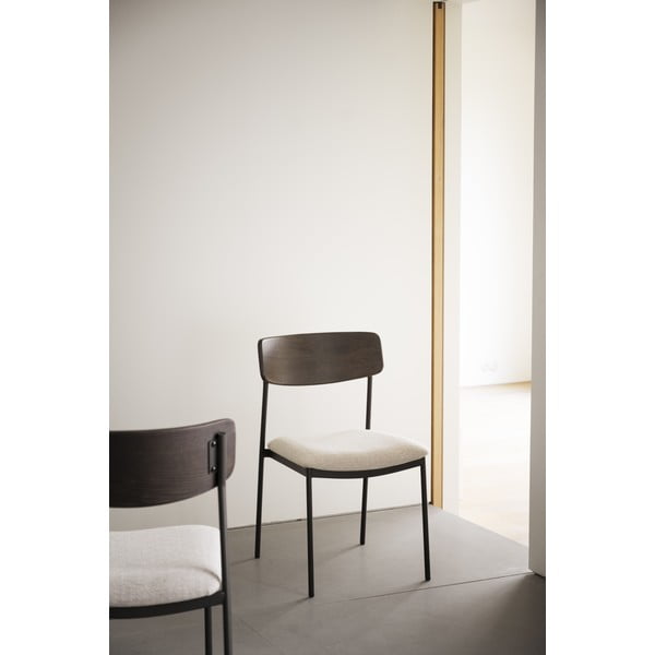 Krémszínű-sötétbarna étkezőszék szett 2 db-os Maymont – Rowico-image-4