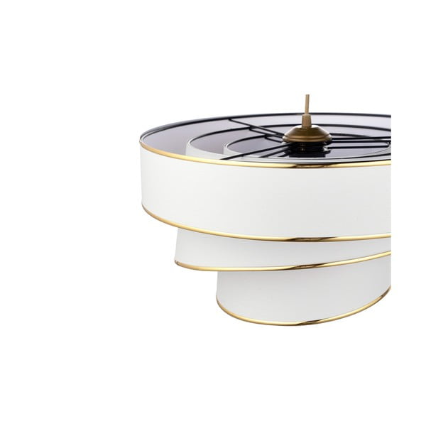 Fehér-aranyszínű függőlámpa textil búrával ø 40 cm Couper – Opviq lights-image-2