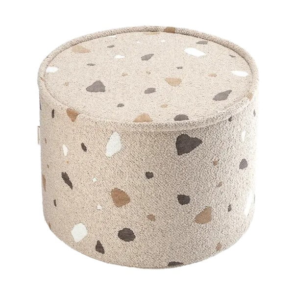 Világosbarna buklé-zsenília gyerek puff Terrazzo – Wigiwama