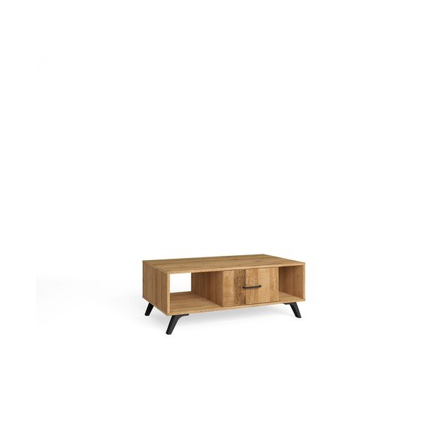 Natúr színű dohányzóasztal tölgyfa dekorral 60x100 cm Nordic – Marckeric-image-3