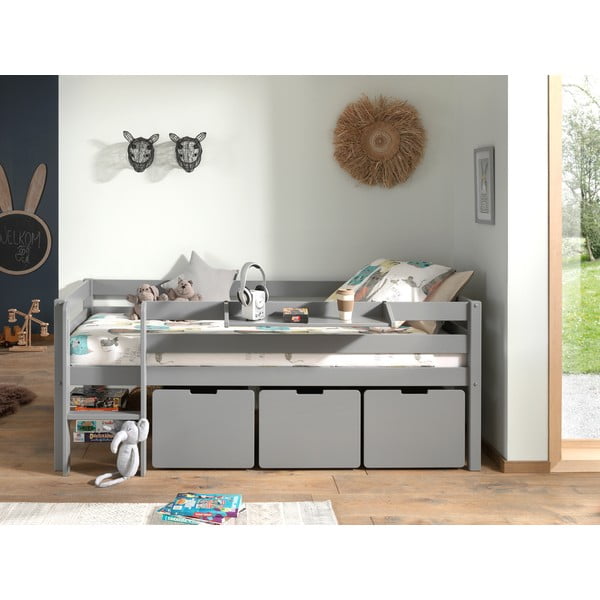 Szürke gyerekágy alatti fiók szett 3 db-os Pino – Vipack-image-3