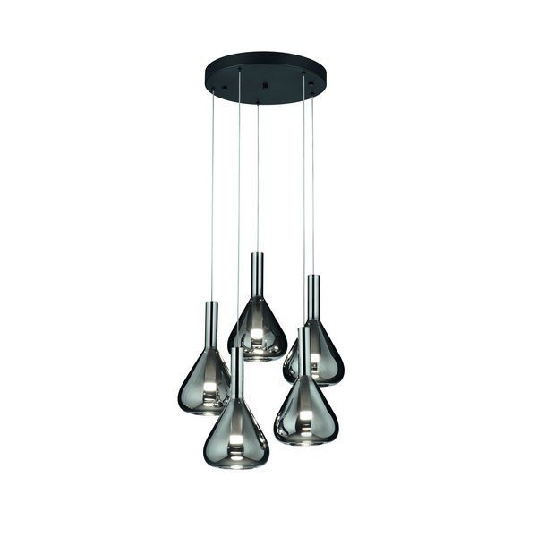 Fekete LED függőlámpa üveg búrával ø 55 cm Cipera – CINQUE-image-1