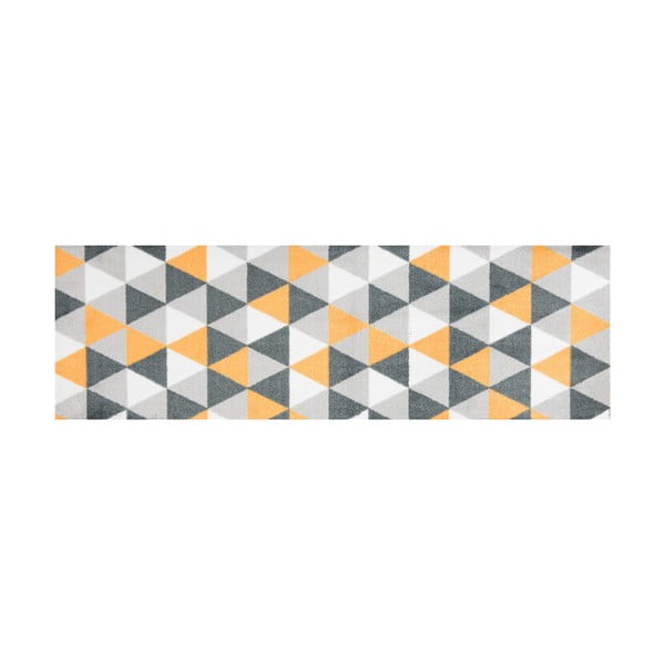 Geo sárga mintás futószőnyeg, 70 x 50 cm - White Label