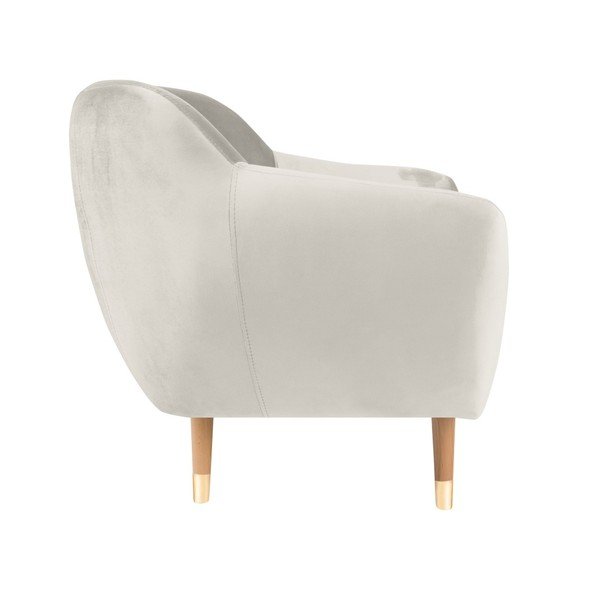 Benito krémszínű bársony fotel - Mazzini Sofas-image-3