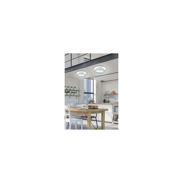 Ezüstszínű LED mennyezeti lámpa fém búrával 40x40 cm Merle – Candellux Lighting-image-1