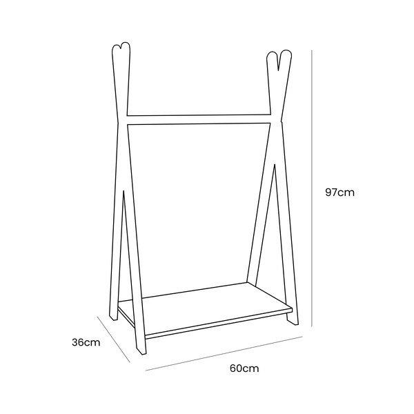 Fehér-natúr színű gyerek fogas borovi fenyő dekorral 60x97 cm Montessori – Meowbaby-image-1
