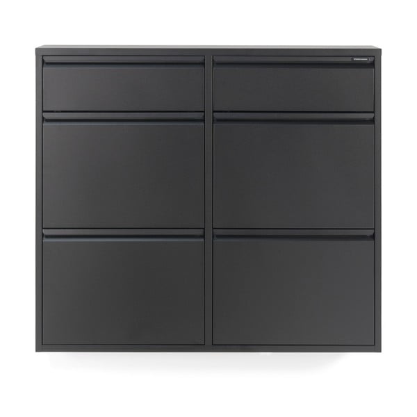 Fekete fém billenő ajtós cipőtartó 98x86x15 cm Billy – Spinder Design-image-3