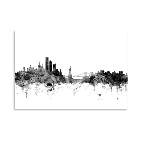 NY USA Skyline poszter, 42 x 30 cm - Americanflat
